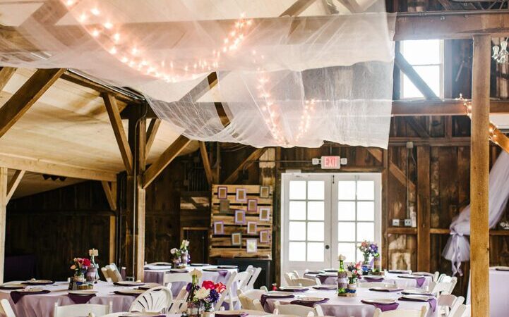 A large room with tables and chairs in it